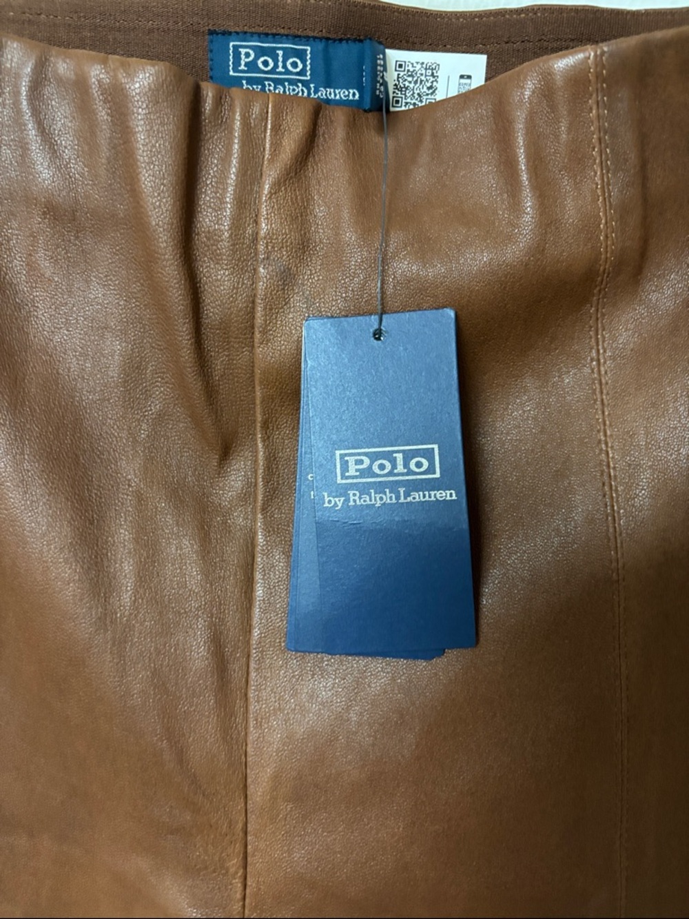 NWT Polo by Ralph Lauren Brown Leather-Look Slim Pants Size L - Picture 6 of 8